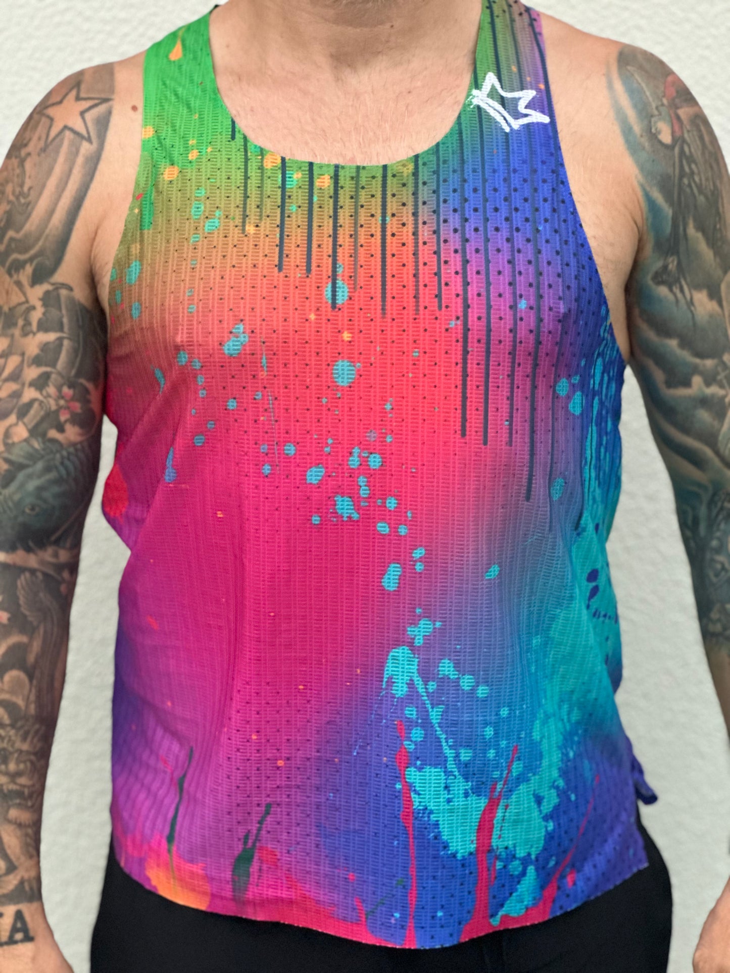 Mens Running Singlet Technicolour