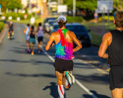 Mens Running Singlet Technicolour