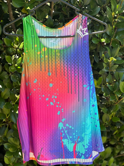 Womens Running Singlet Technicolour